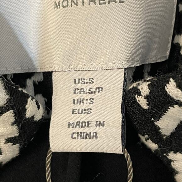 Carolina Belle Long Coat Plaid Houndstooth Classic Women's sz S White Black - Picture 9 of 12